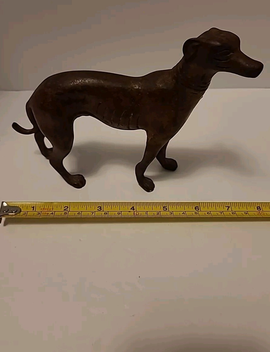 GREYHOUND Dog Figurine/Sculpture 19th C. Bronze 5 1/4" H x 7" L