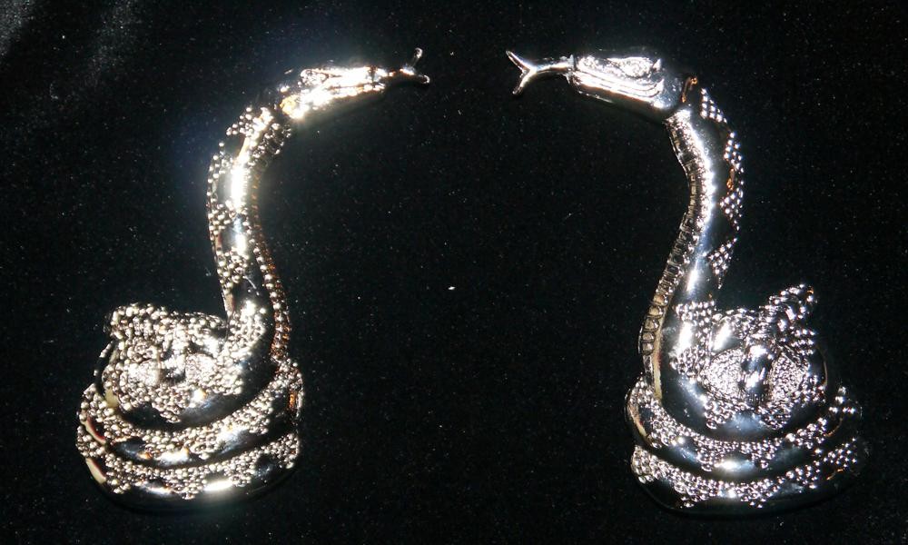 CLINT EASTWOOD movie prop Western Snake Gun Grip Inlays - All Metal Rattlesnakes