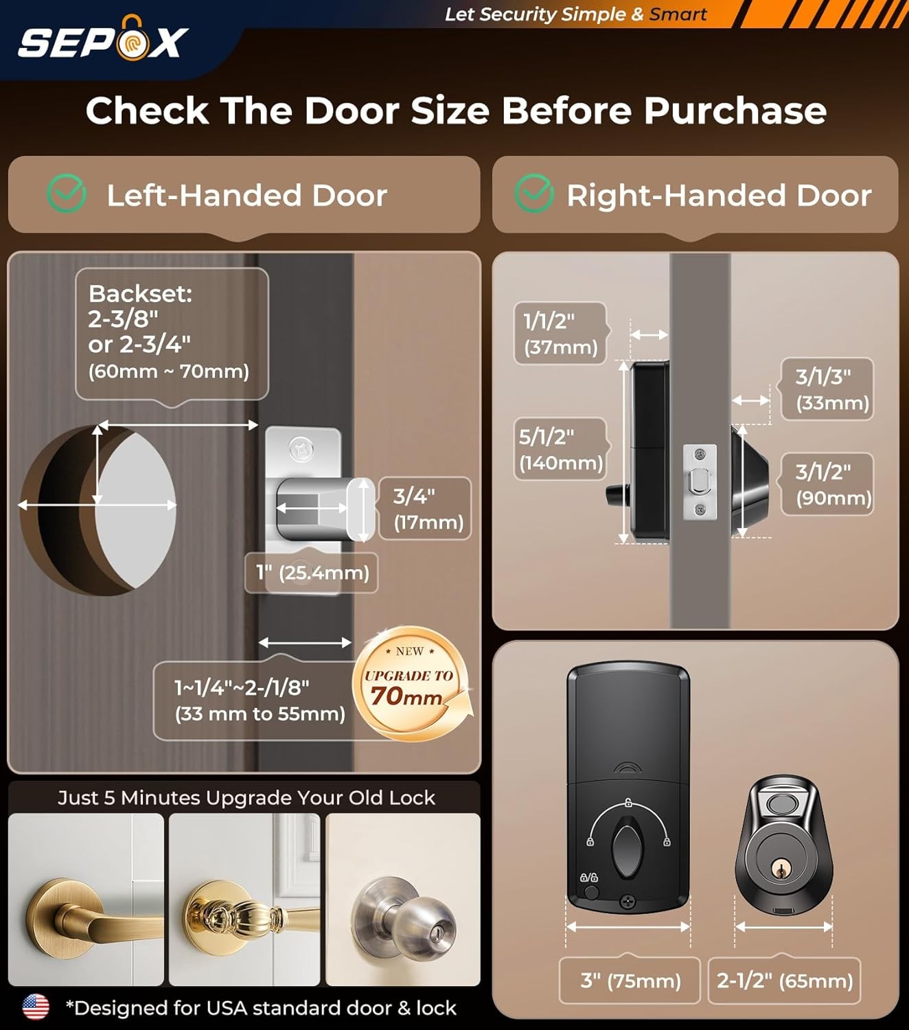 Security Smart Lock Fingerprint Keyless Entry Door Lock Wi-Fi Deadbolt Gateway A