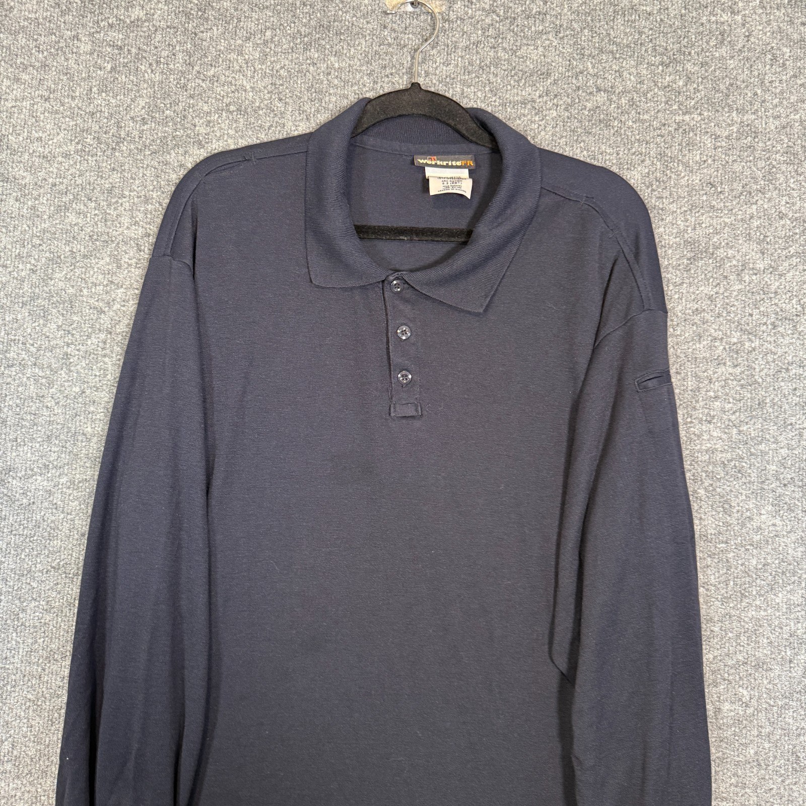 Workrite 2112 FR Shirt Men's XL Blue Long Sleeve Work Polo