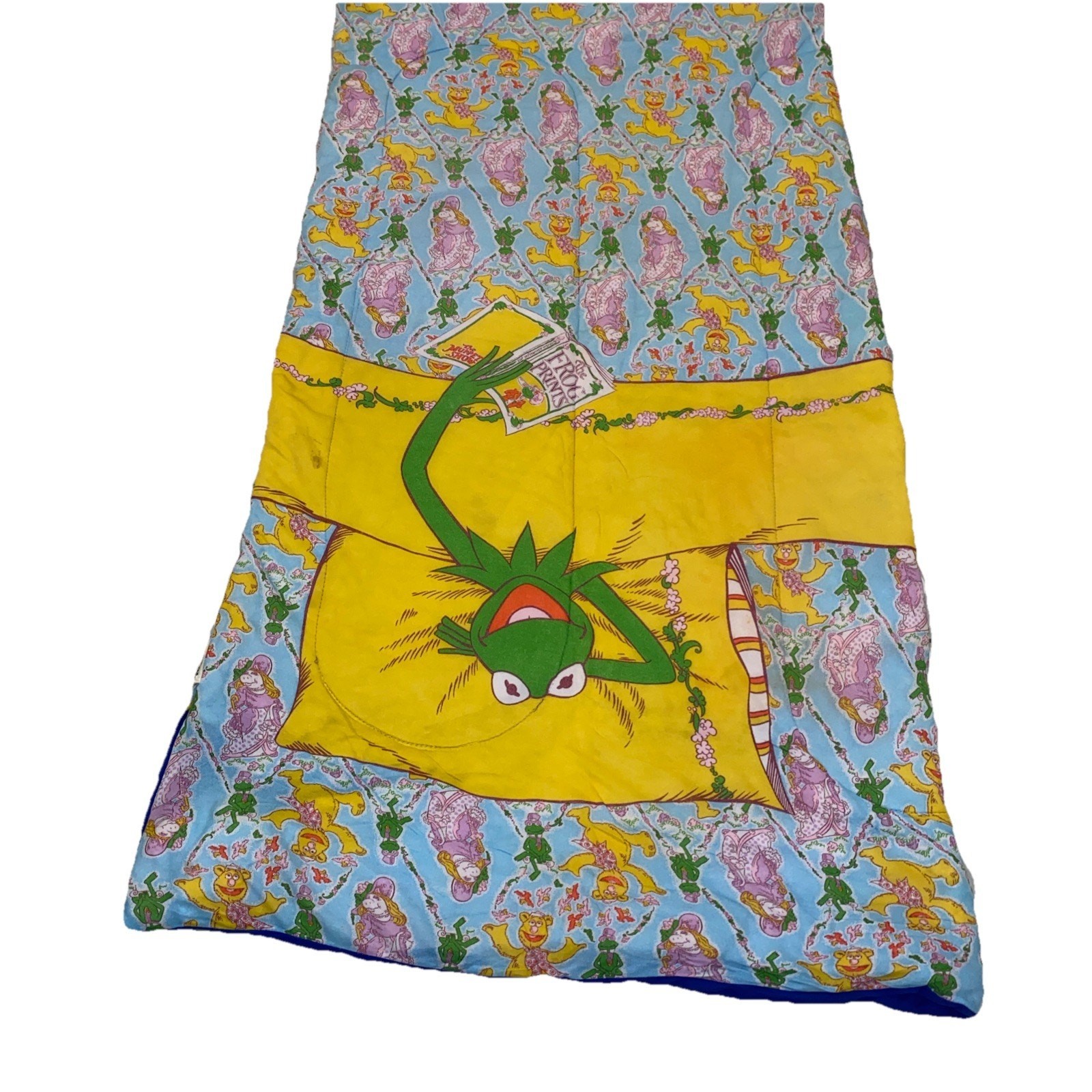 Vintage Kermit the Frog Frog Prints Sleeping Bag The Muppet Show Child Youth