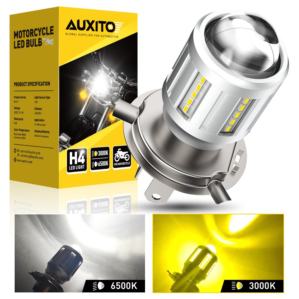 For Motorcycle H4 6500K Hi-Lo LED Beam Front Light Bulb Super Headlight Bright