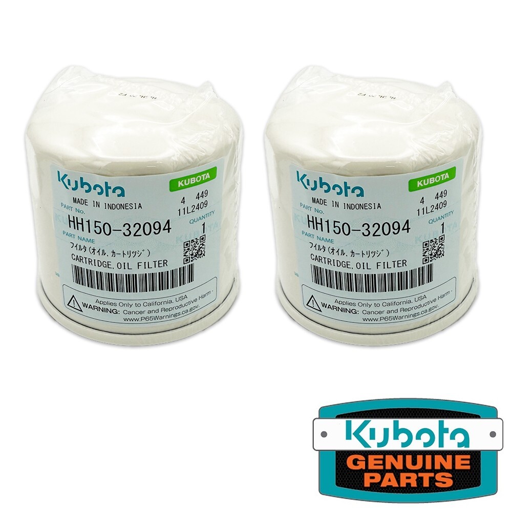 Genuine OEM Kubota HH150-32094 Oil Filter - 2 PACK