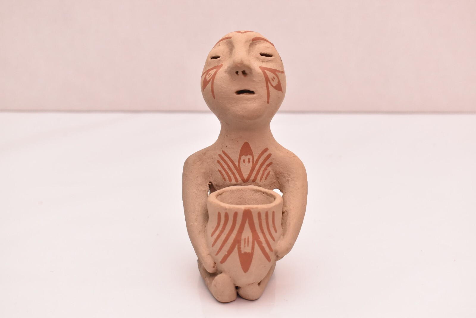 Vintage Tesuque Pueblo Native American New Mexico Pottery Rain God Figurine