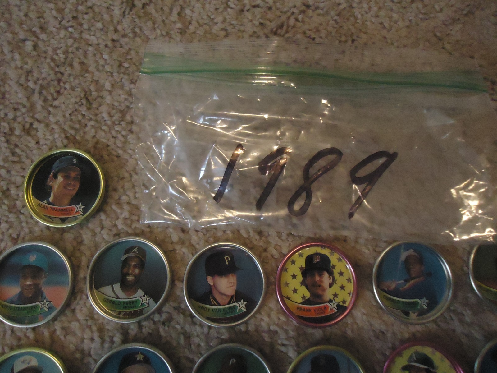 1989 Topps Baseball 60 Coin Set w/ Display + (4) 1987 + (70) 1988 + (71) 1989