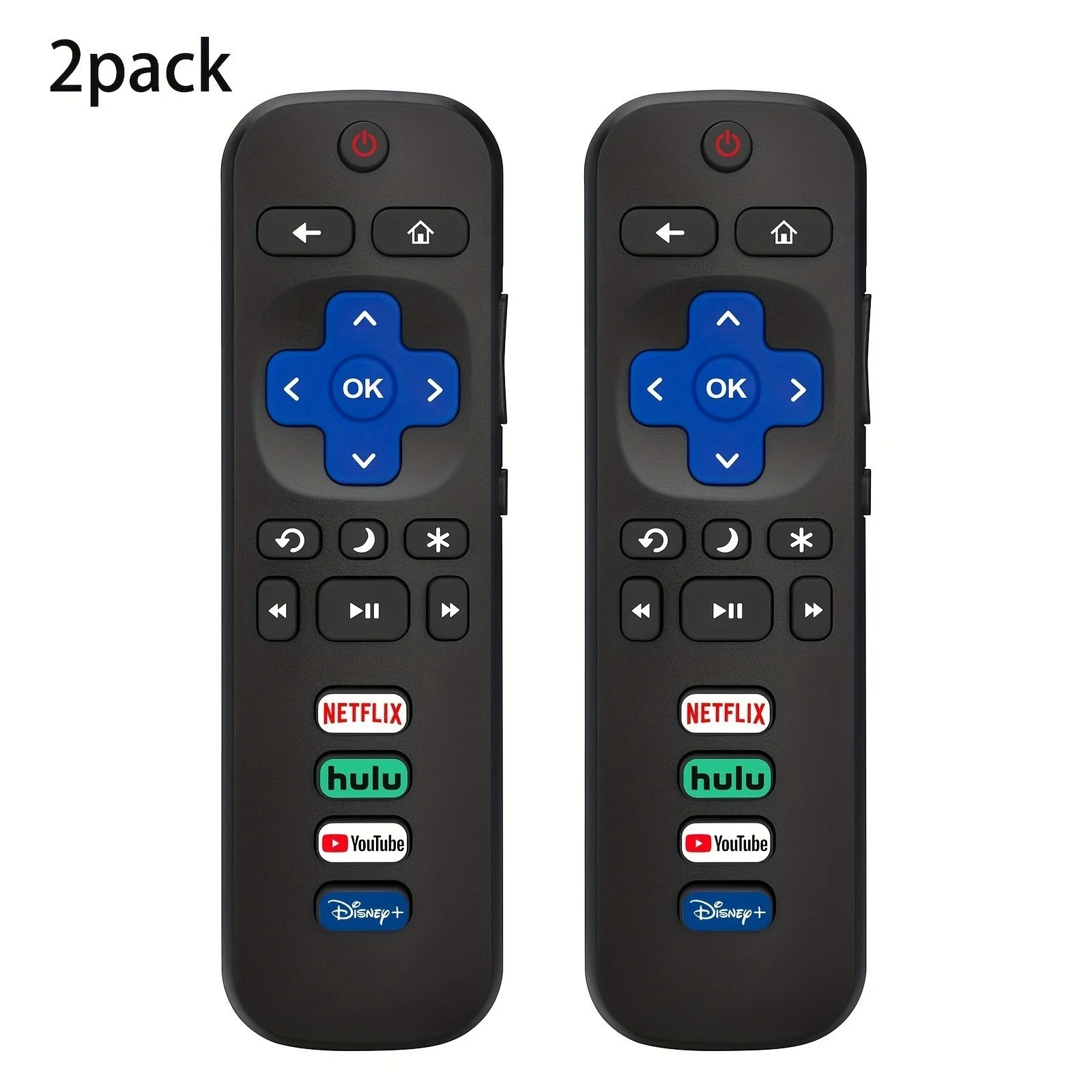 2 Pack Replacement Remote FIT For ROKU TV TCL/Sanyo/Element/Haier/RCA/LG/Philips