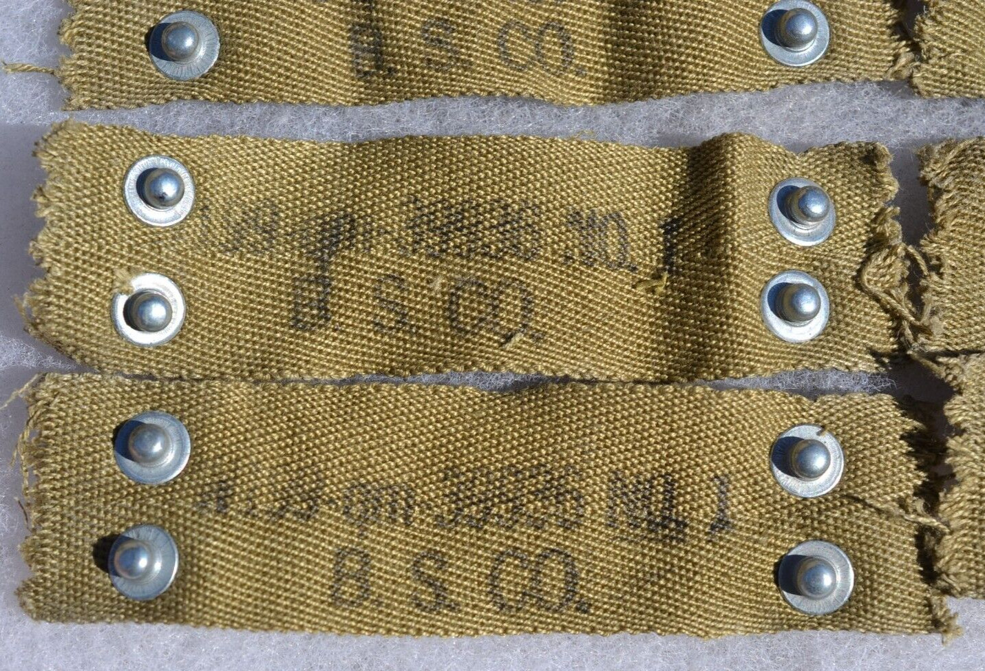 US ARMY M-1 HELMET LINER NAPE STRAP RARE MAKER B.S. CO. MAKER STAMP