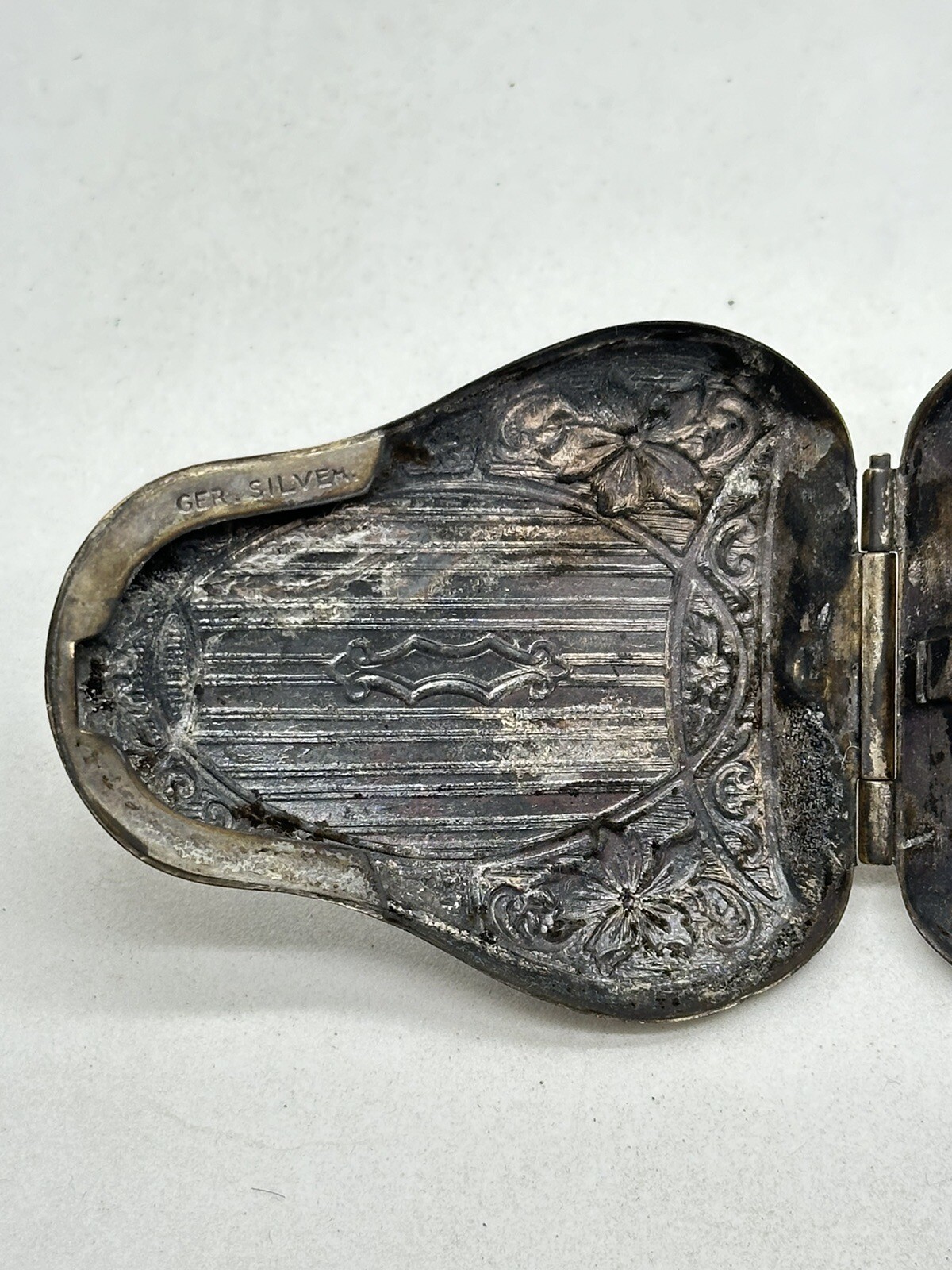 Antique German Silver Double Sovereign Coin Holder Case Only ~ Victorian Era