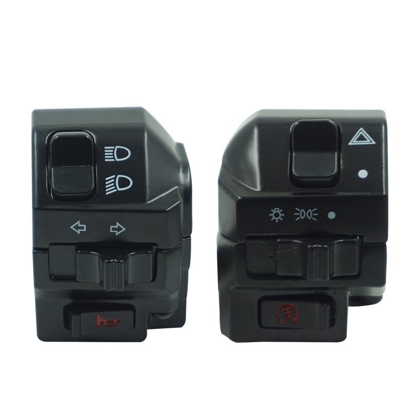 Aluminum 7/8" 22MM Handlebar Horn Turn Signal Headlight Control Buttons switch