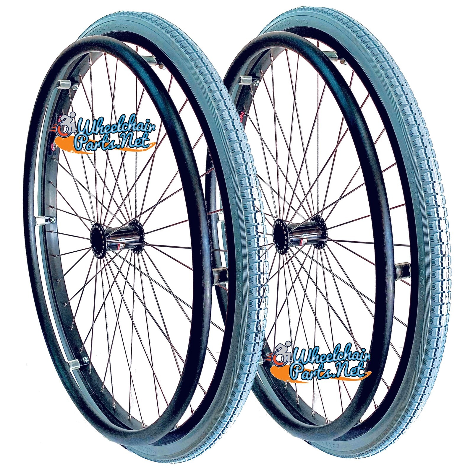 24" (540) 36 Spoke Wheelchair  Wheel With Aluminum Pushrim With Tire Options