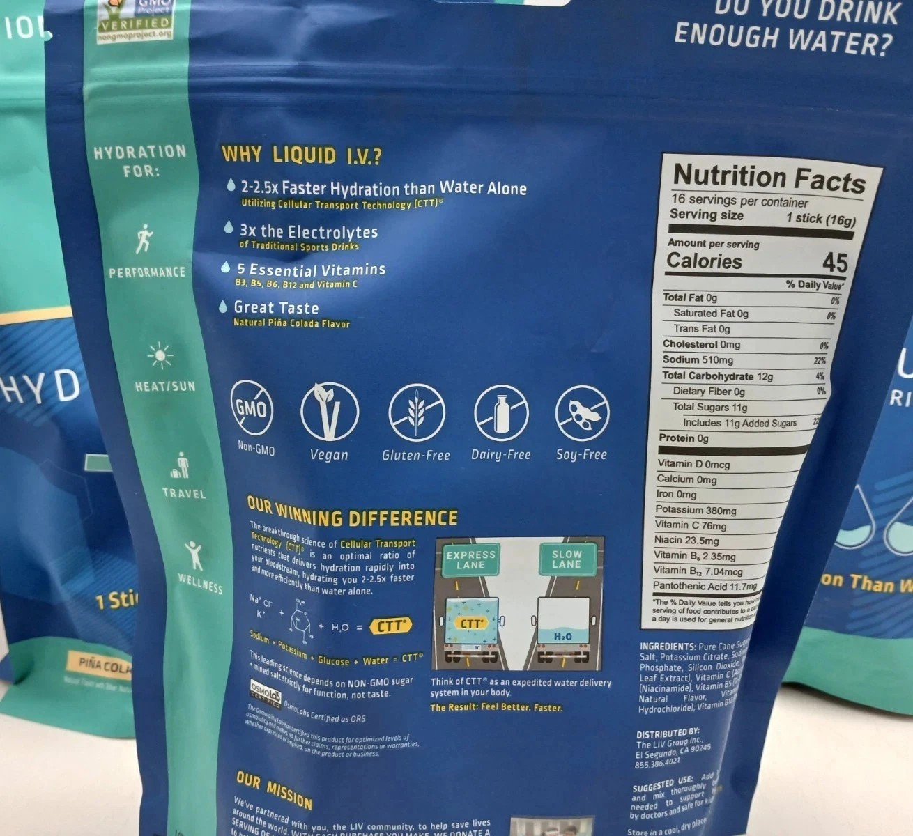 Liquid I.V. Piña Colada Hydration Multiplier 48 Sticks | Electrolytes | 08/2025