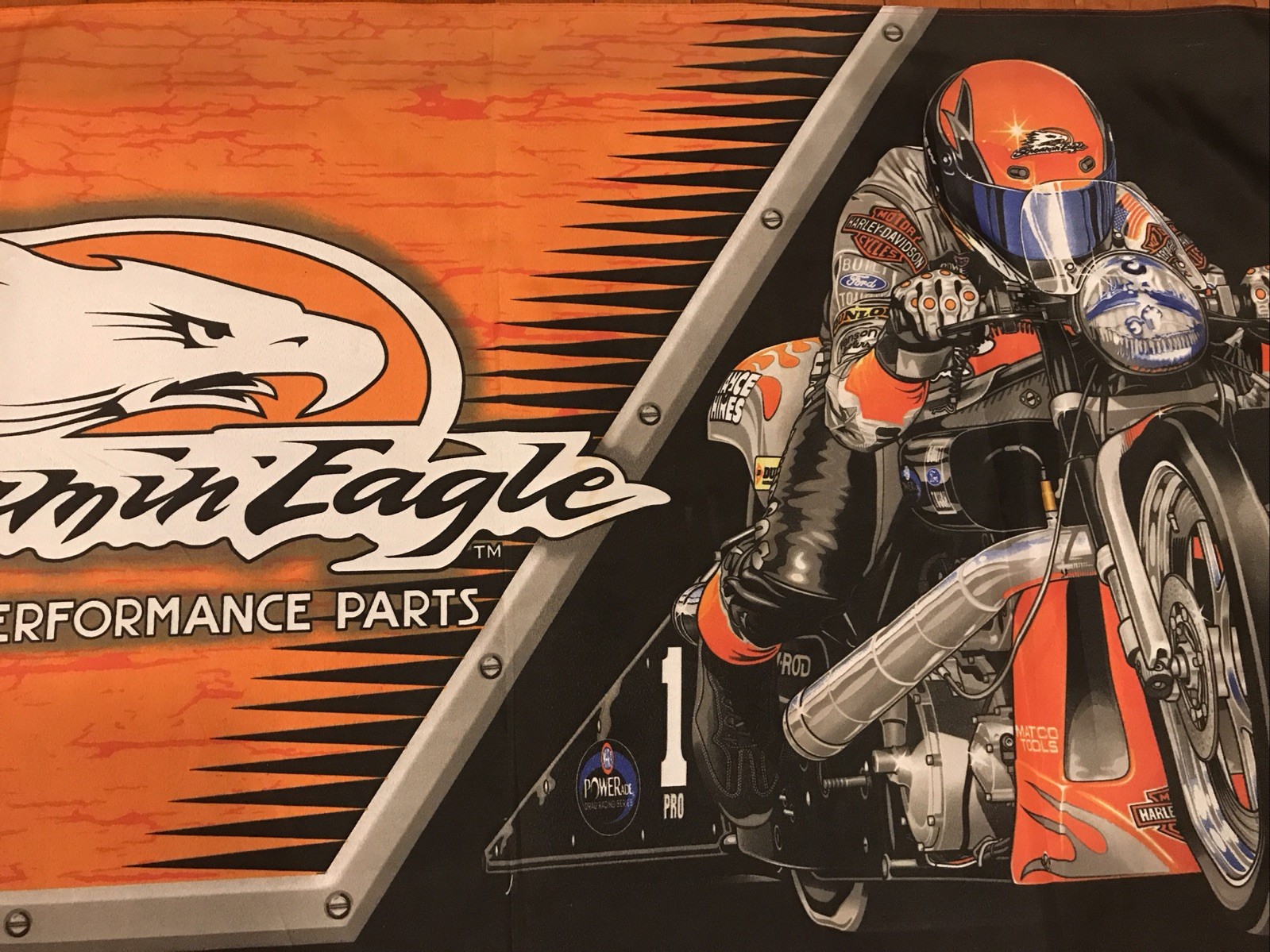 Harley Davidson Screamin’ Eagle Racing Wall Hanging Dealer Banner 3’x5’ Huge