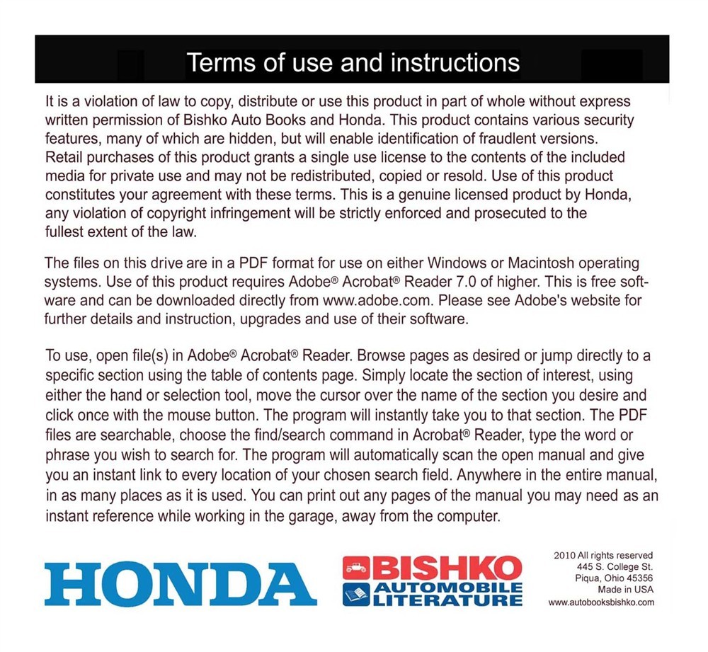 2006-2011 Honda Civic Factory Shop Service Manual
