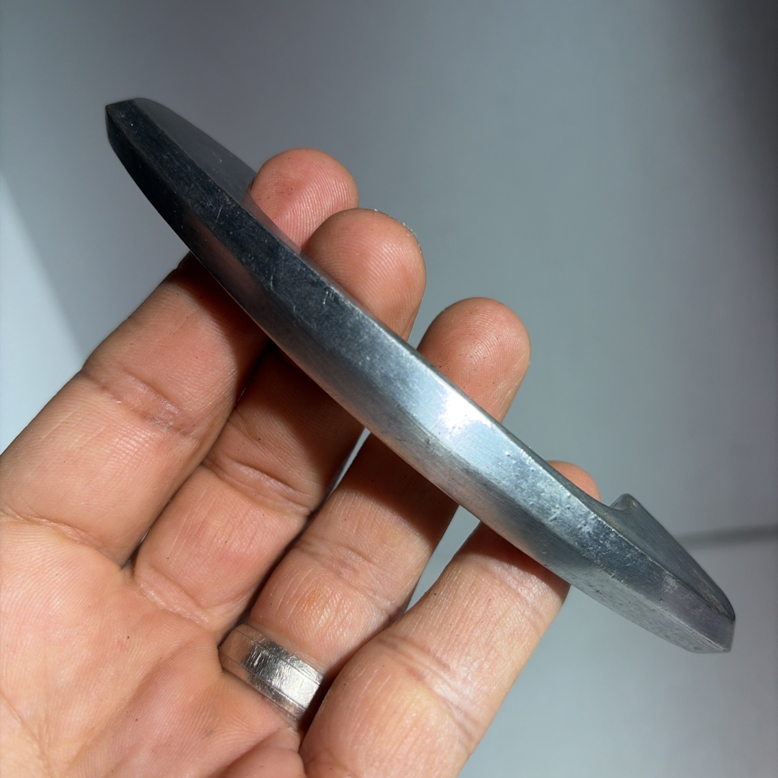 Vintage Mid Century Modern Single Silver Tone Metal Drawer Pull Handle