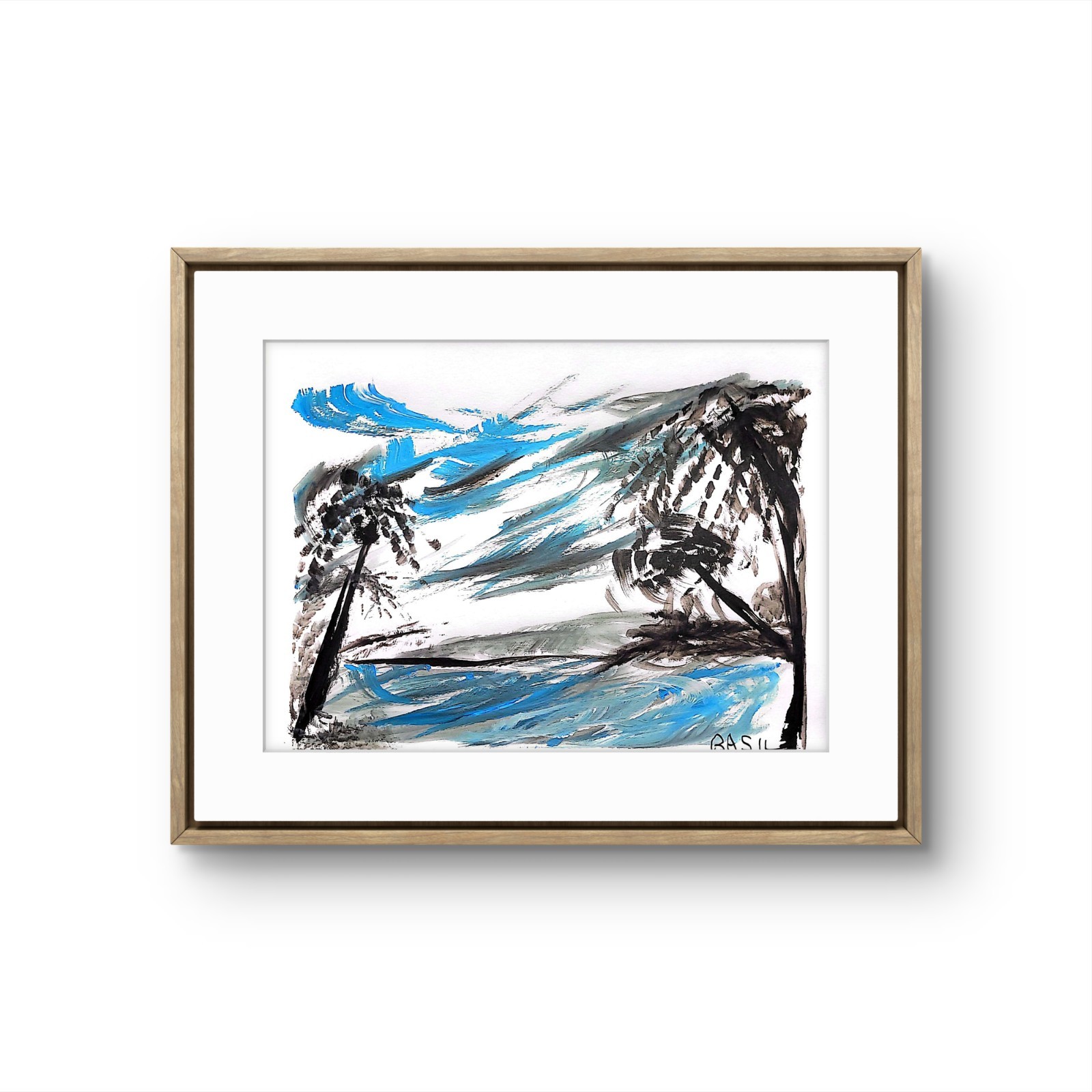 Tropical Paradise 2 Contemporary Expressionist Original Painting 11x14 Shibumi