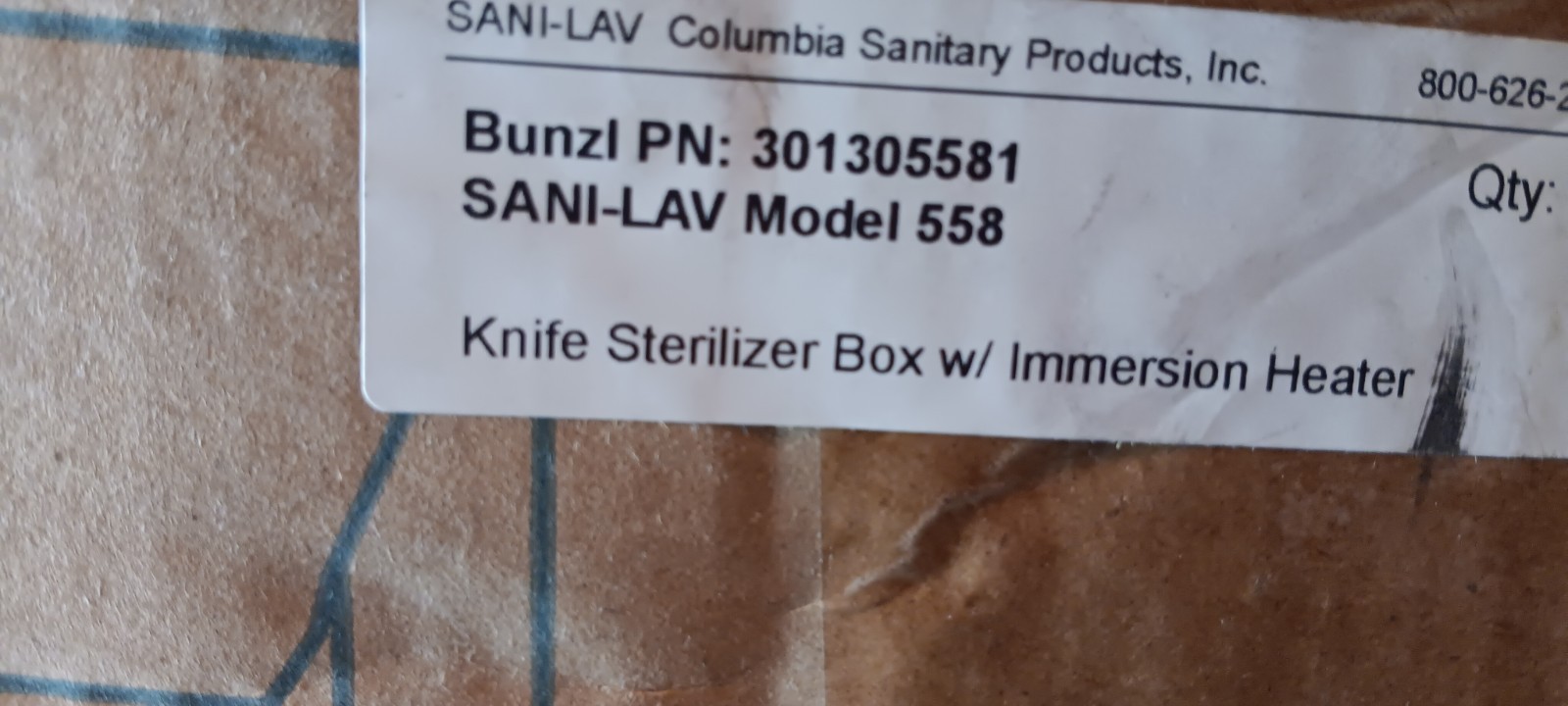 Columbia Sani-Lav Model 558 Knife Sterilizer Stainless Steel Cabinet, New in box