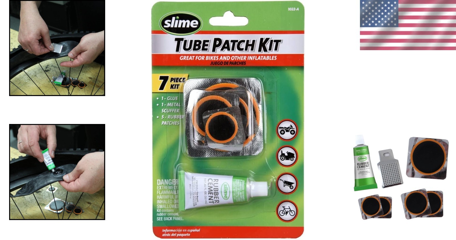 Slime Seven Piece Bike Inner Tube Patch Kit - 1022-A
