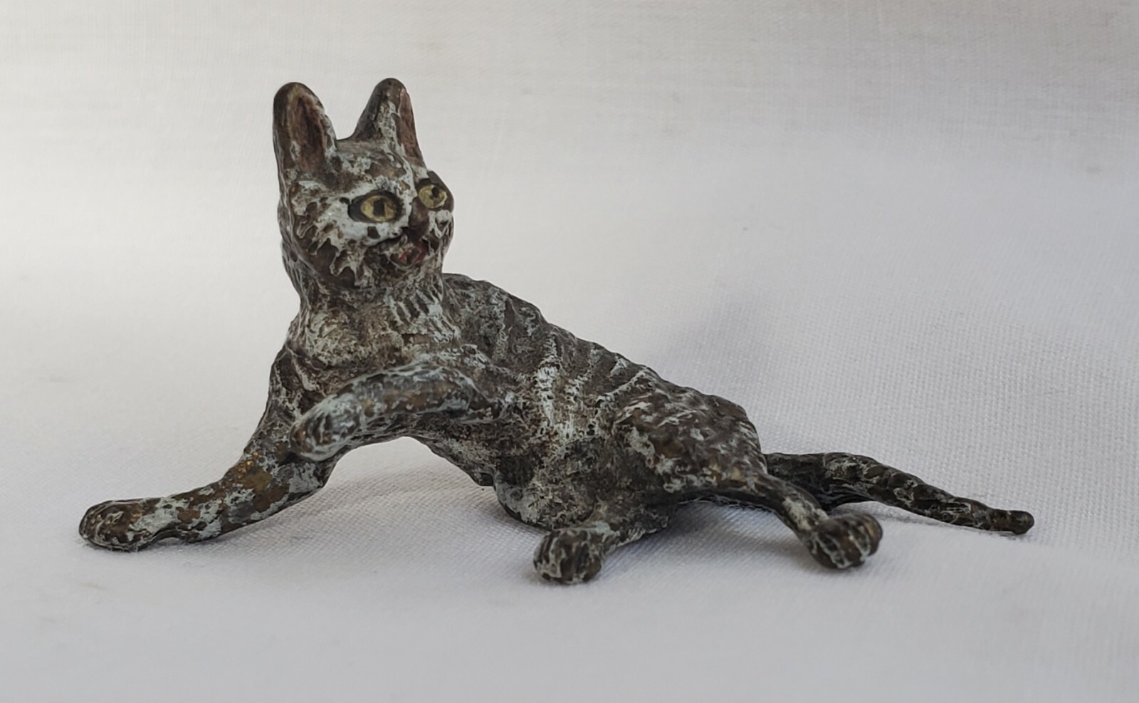 Vienna Bronze Striped Cat Figurine
