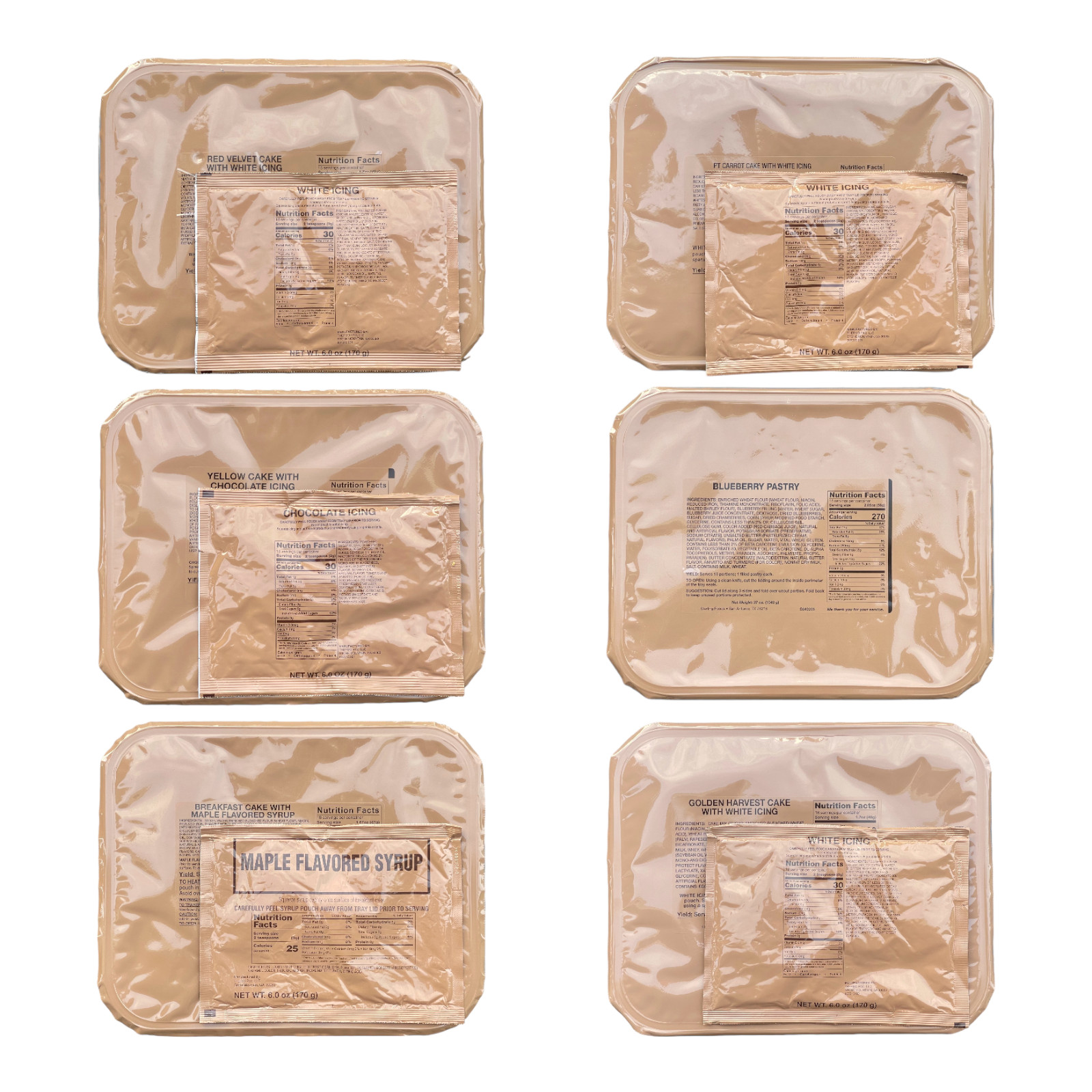 Military Surplus MRE Tray Packs, Variety of Flavors, Unitized Group Ration (UGR)