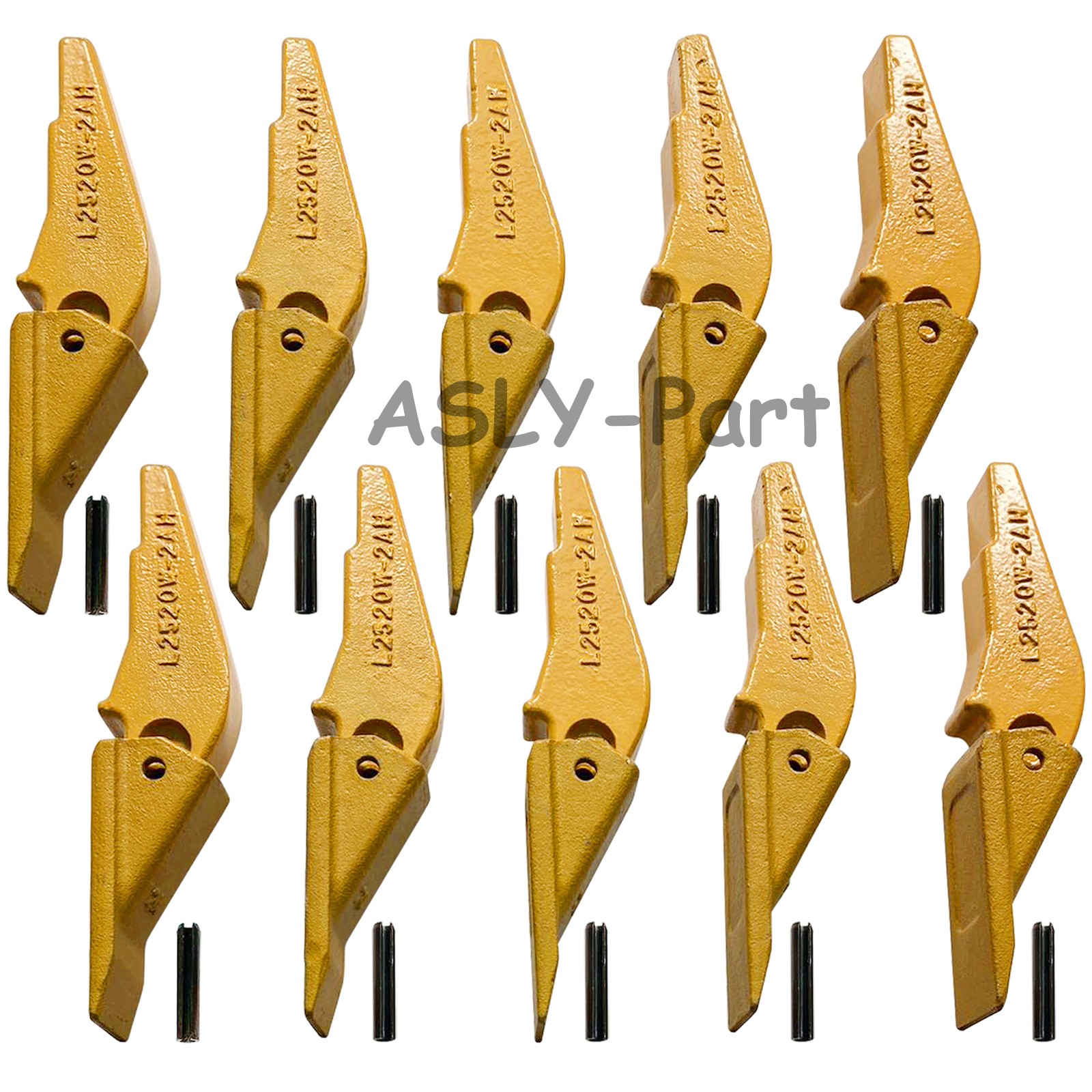L2520N-2AH Weld On Adapter Bucket Shanks 2A Bucket Teeth with Pins - 10 Set