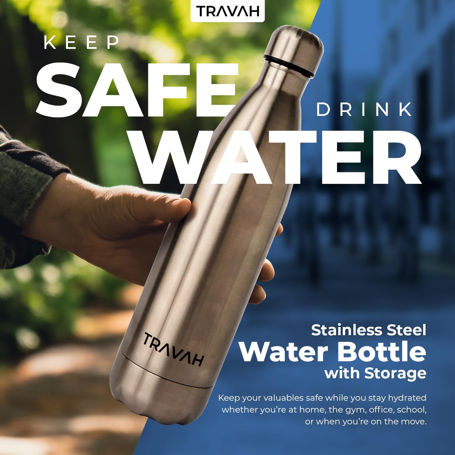 Diversion Safe Water Bottle Can Hidden Bottom for Valuables 17ounce Liquid