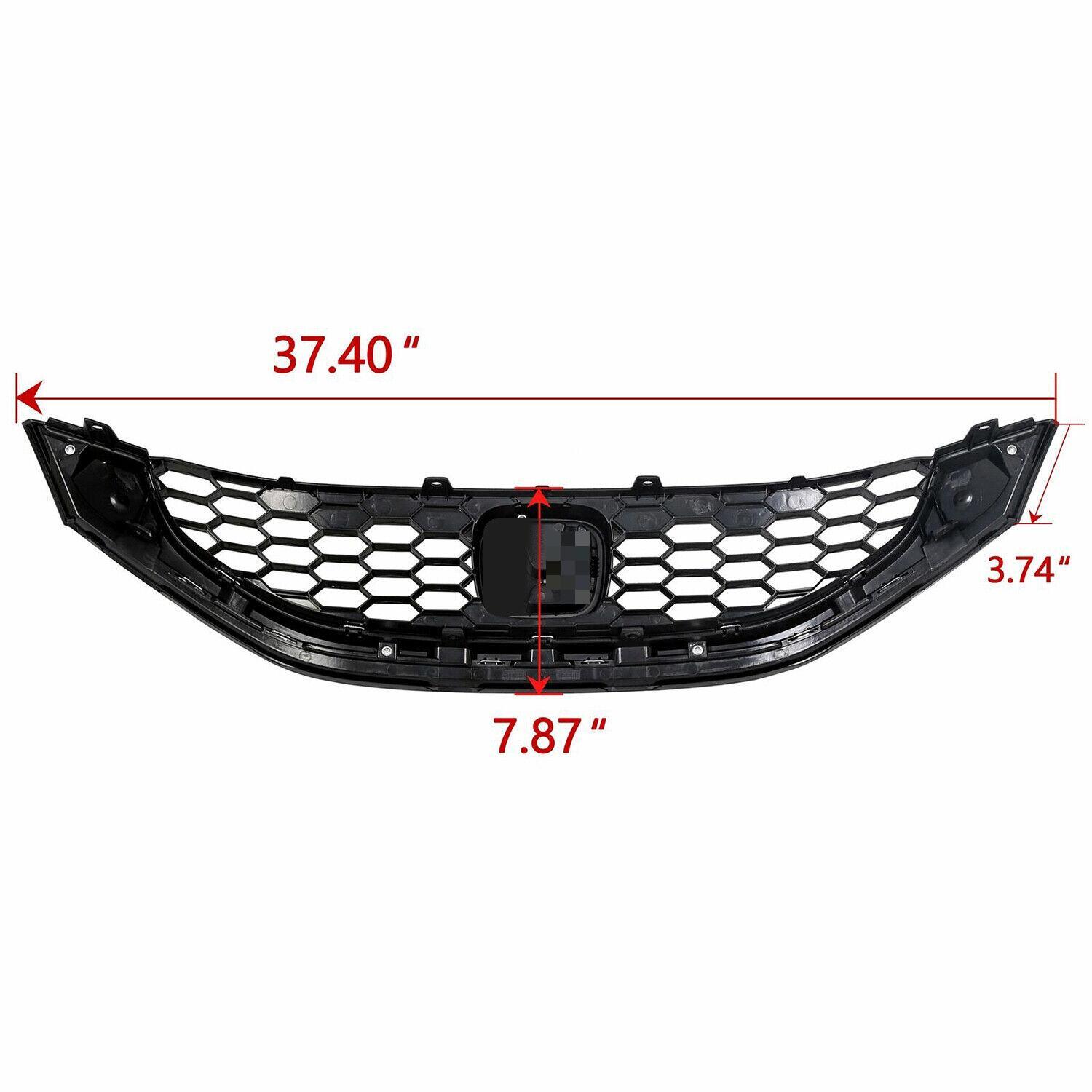 For 2013 2014 2015 Honda Civic Sedan Front Bumper Honeycomb Grille #71121TR3A11