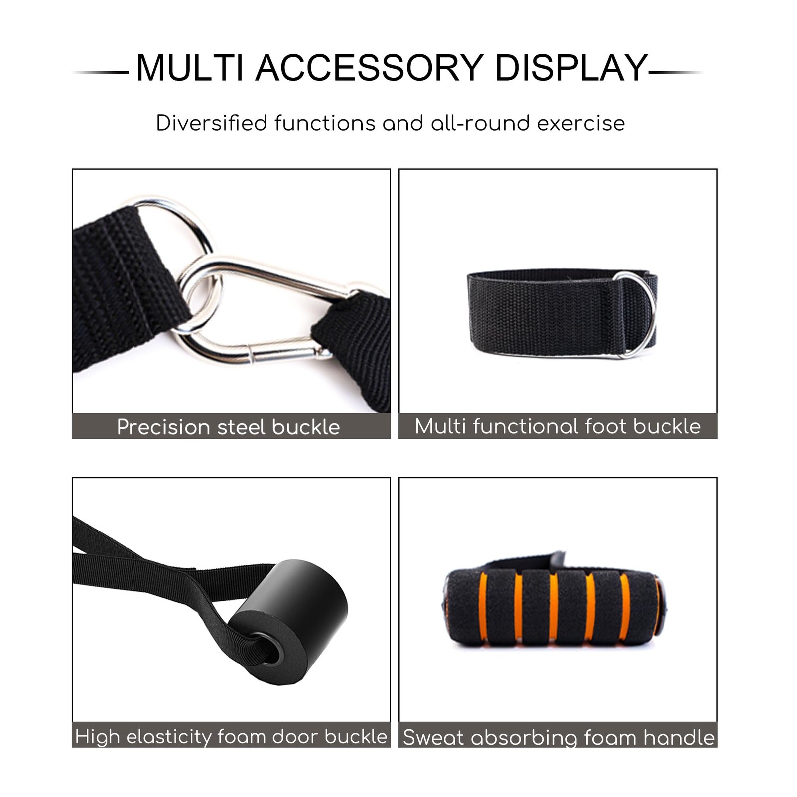 Resistance Bands Set with Door Anchor Training System, 5 Colors Stackable up ...