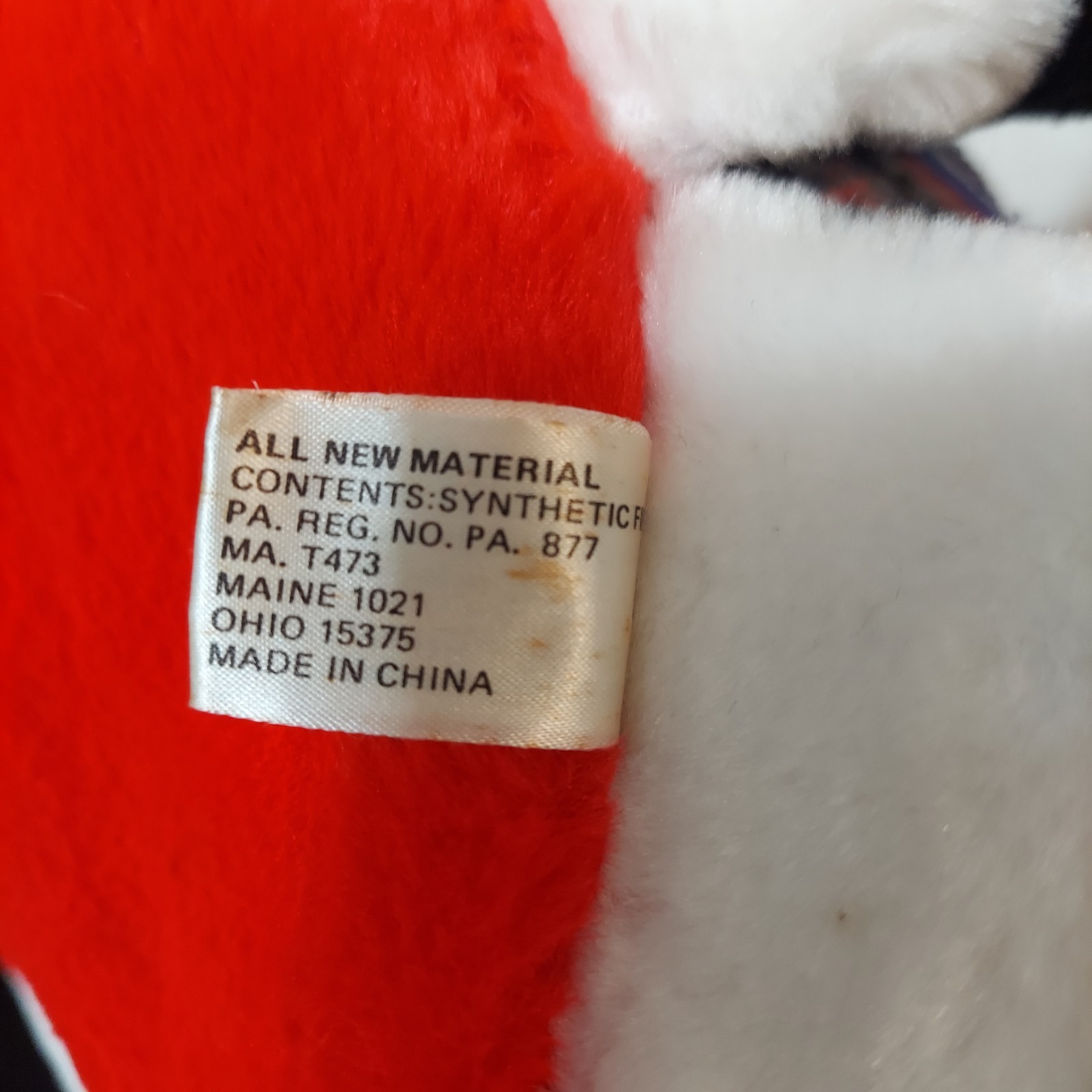 Vintage Santas Best 20" White Teddy Bear 1980s Christmas 3D Stocking Plush