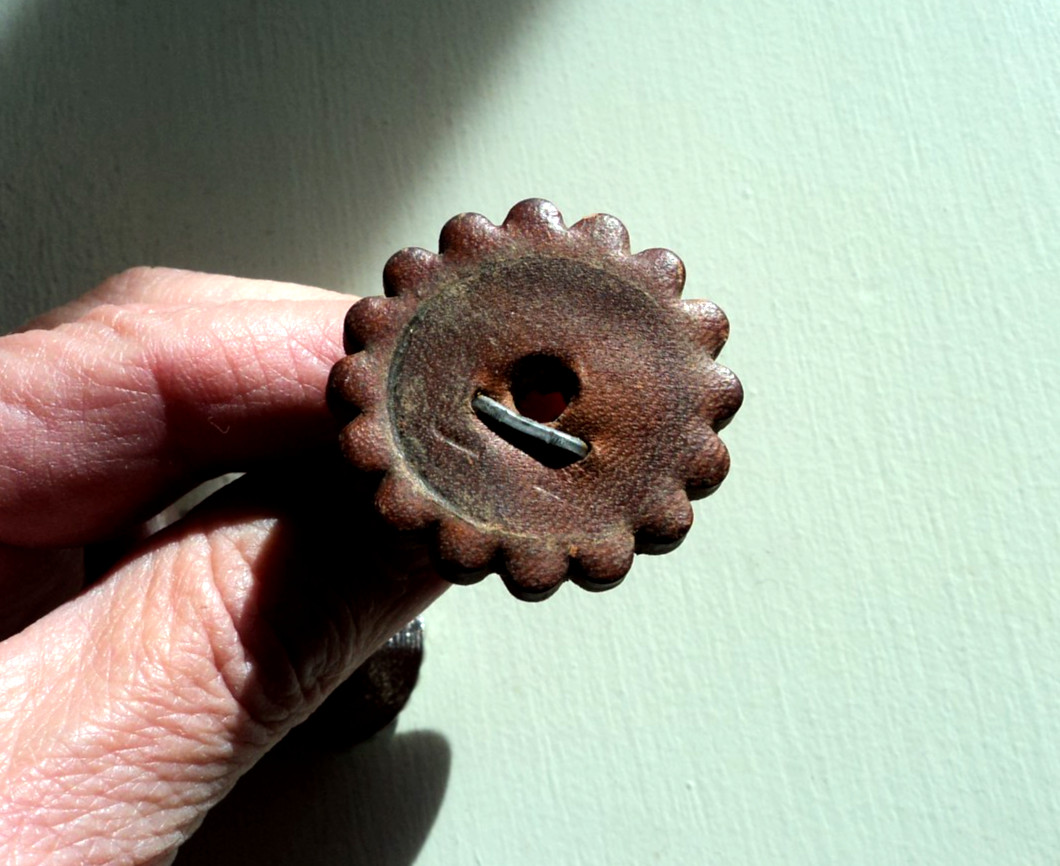 Four Western Saddle Conchos floral screw in w/leather rosettes