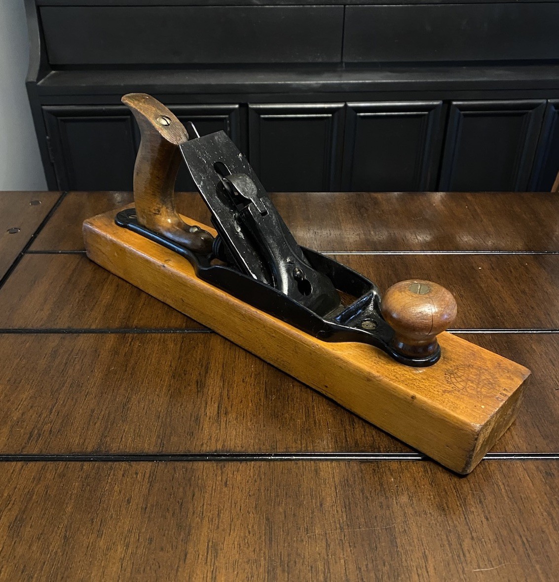 Antique c.1910 Ohio Tools Co.No.027 Wood Transitional Jack Plane “Ohio Globe”