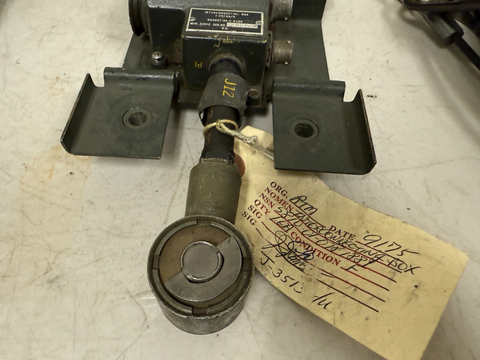 J-3513A/U Military Radio Interconnecting Box RT-524, RT-246 SC-D-930691A