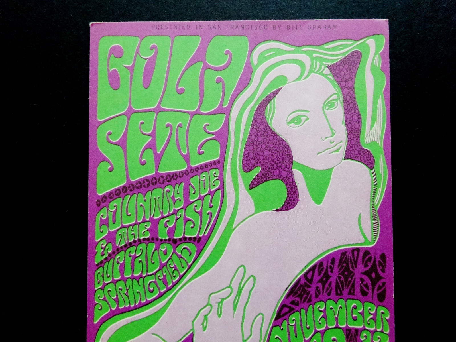 Bill Graham Fillmore Postcard Handbill BG 36 Buffalo Springfield Neil Young 1966