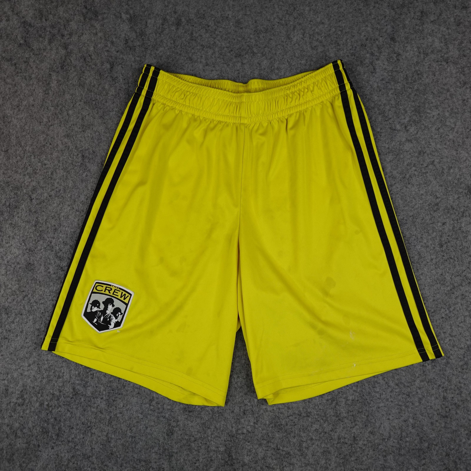 Columbus Crew Shorts Mens Medium Yellow MLS Soccer Adidas Climalite Training VTG