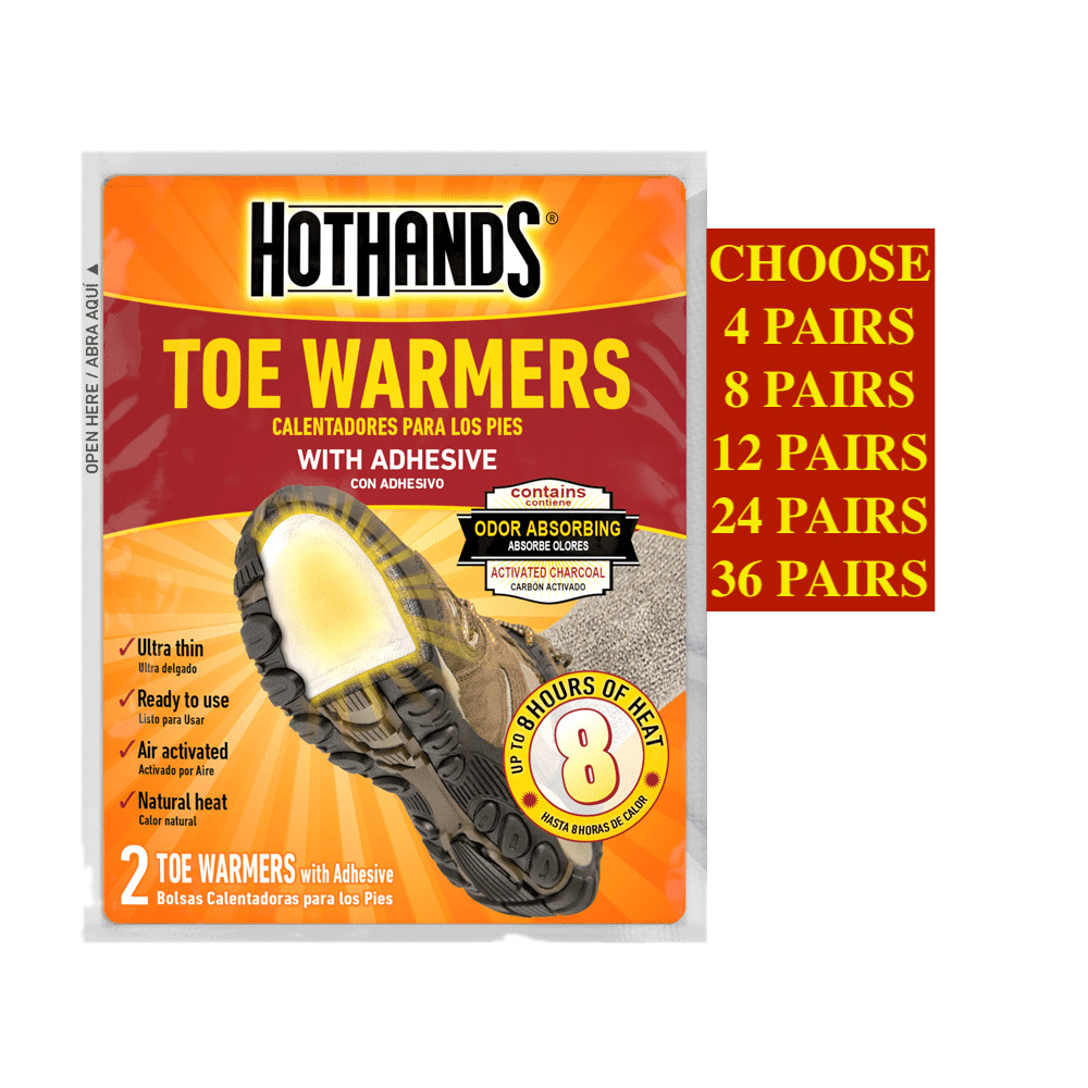 HOTHANDS TOE WARMERS WITH ADHESIVE ODOR ABSORBING READY TO USE HOT HANDS HEAT