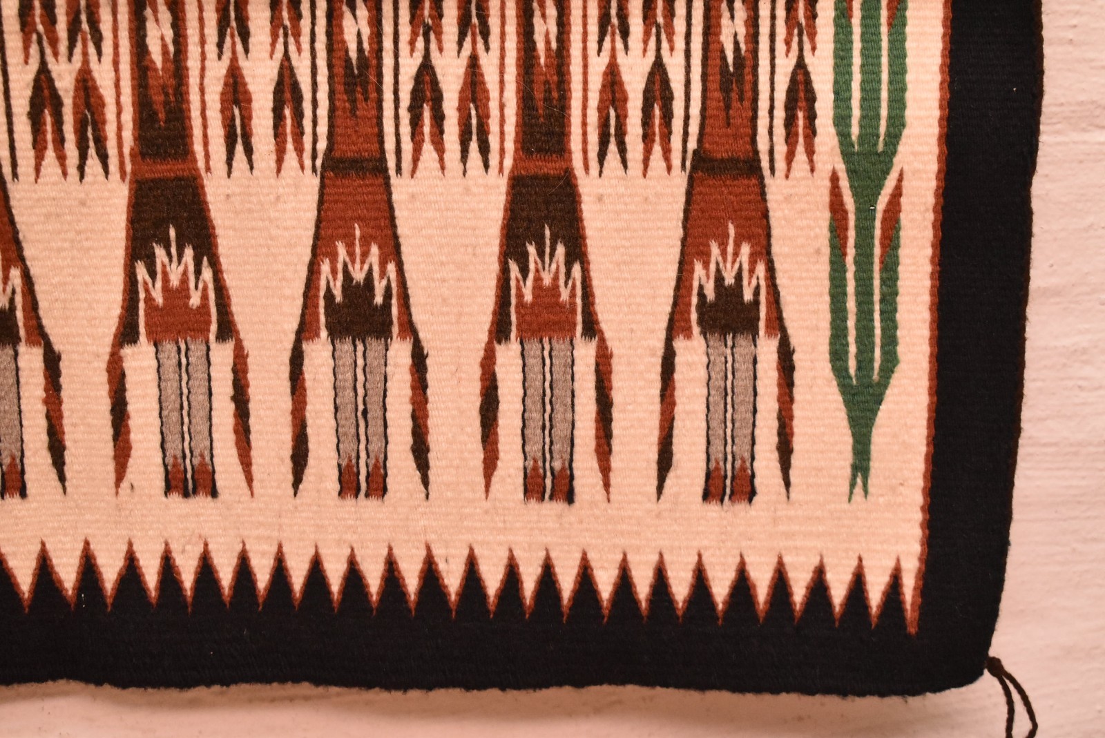 Antique Navajo Rug Native American Indian Yei Pictorial Weaving 27x22 Textile