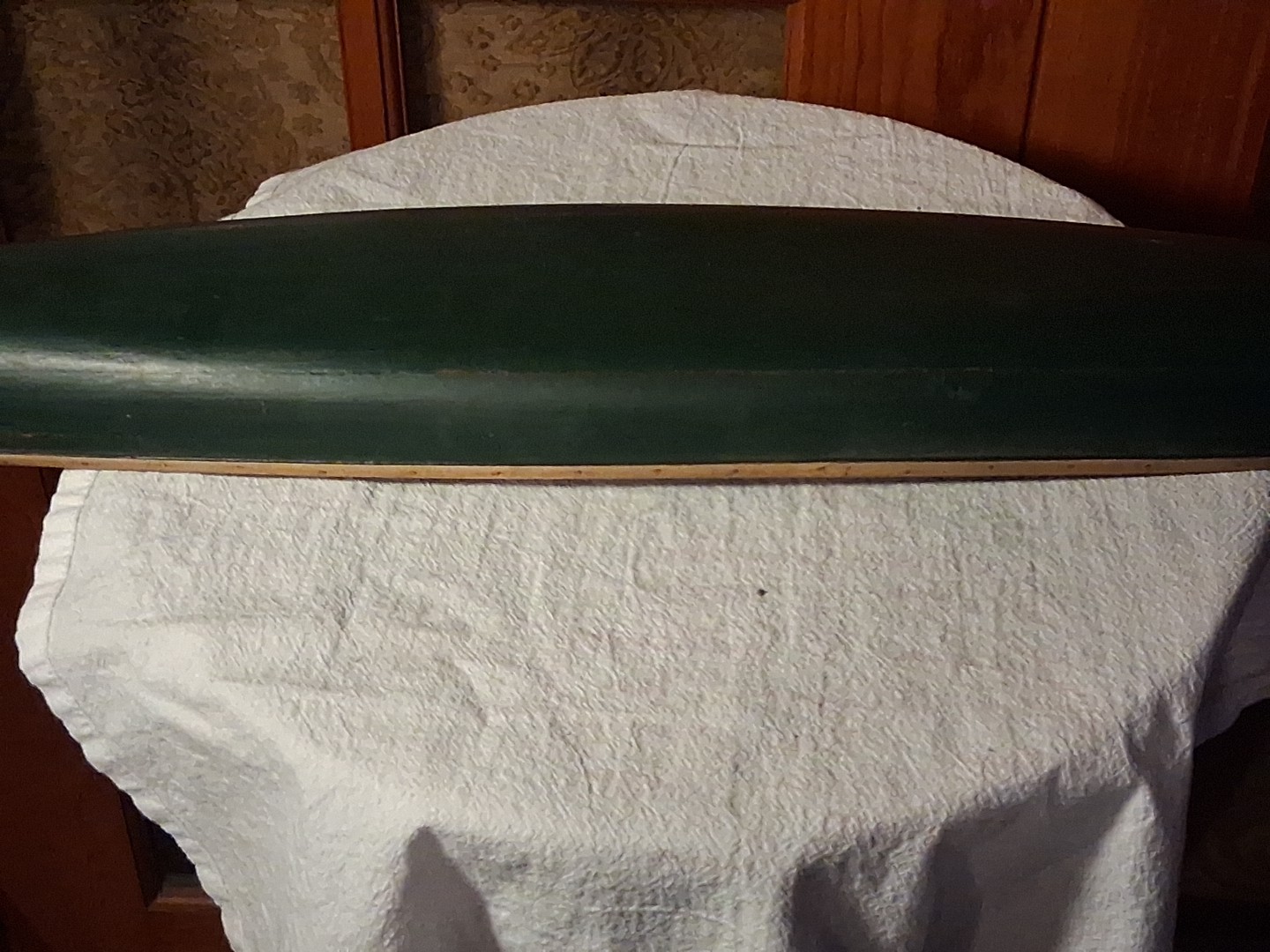 Vintage AM Wooden Large 27" Canoe Model~2 Paddles & Stand~Original Box