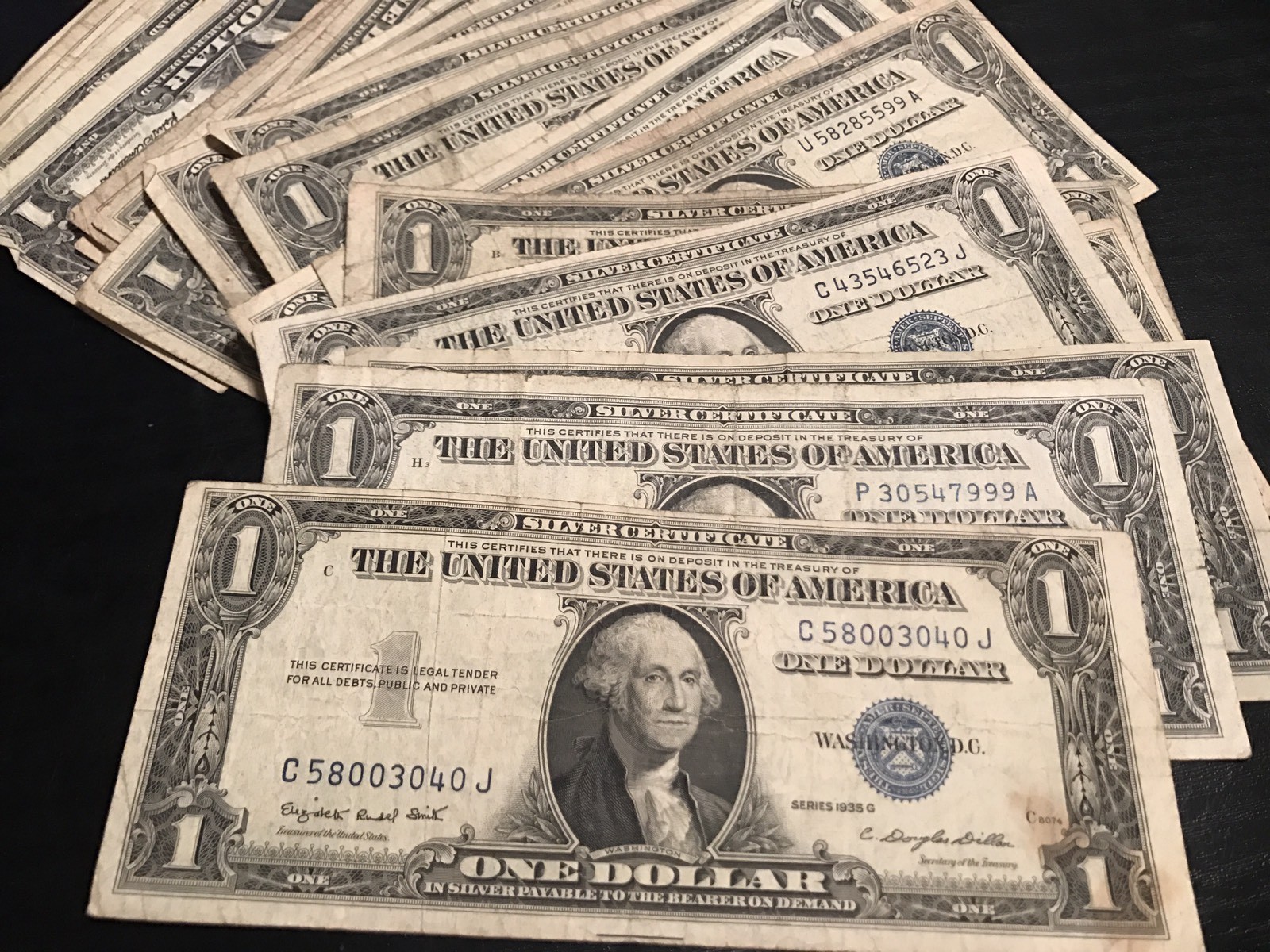 1935-1957 *LUCKY* $1 SILVER CERTIFICATE RARE BLUE ONE DOLLAR BILL LOT NOTE FRN*