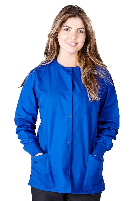 Unisex Medical Hospital Nursing Warm Up Top Scrubs Jackets 3-Pockets for Women