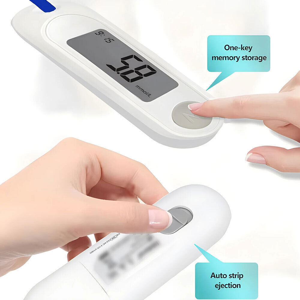 Blood Glucose Meter Diabetes Testing Kit Sugar Meter Glucometer 50 Test Strips