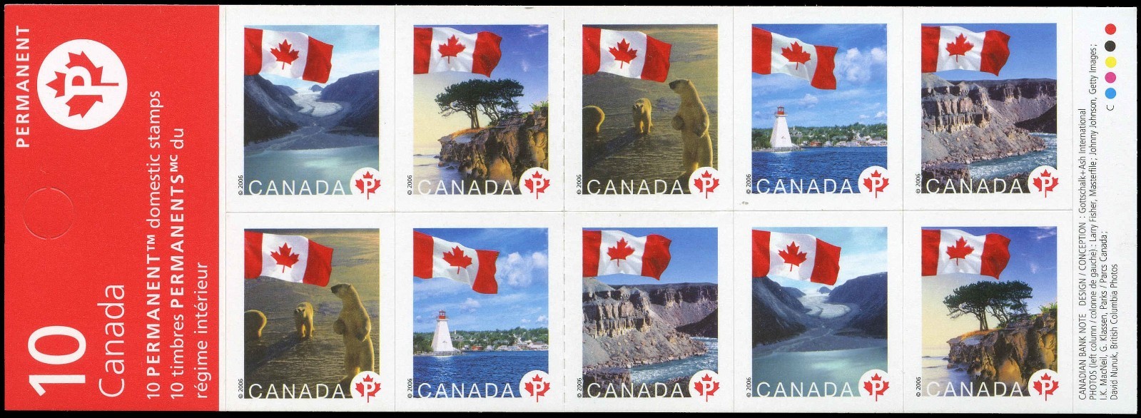 Canada Stamps Booklet of 10, Permanent stamps (Flags), #2193a, BK341 MNH