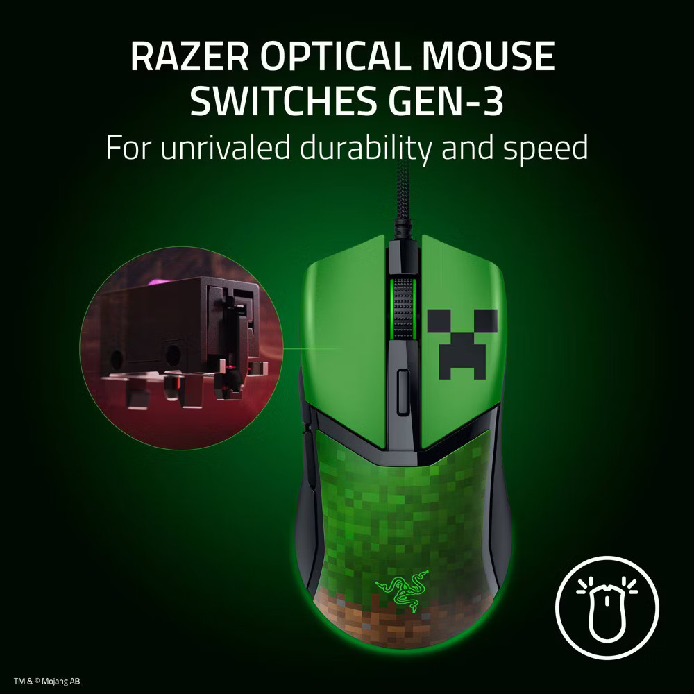 Razer Cobra Customizable Gaming Mouse - Minecraft Edition: Wired Precision