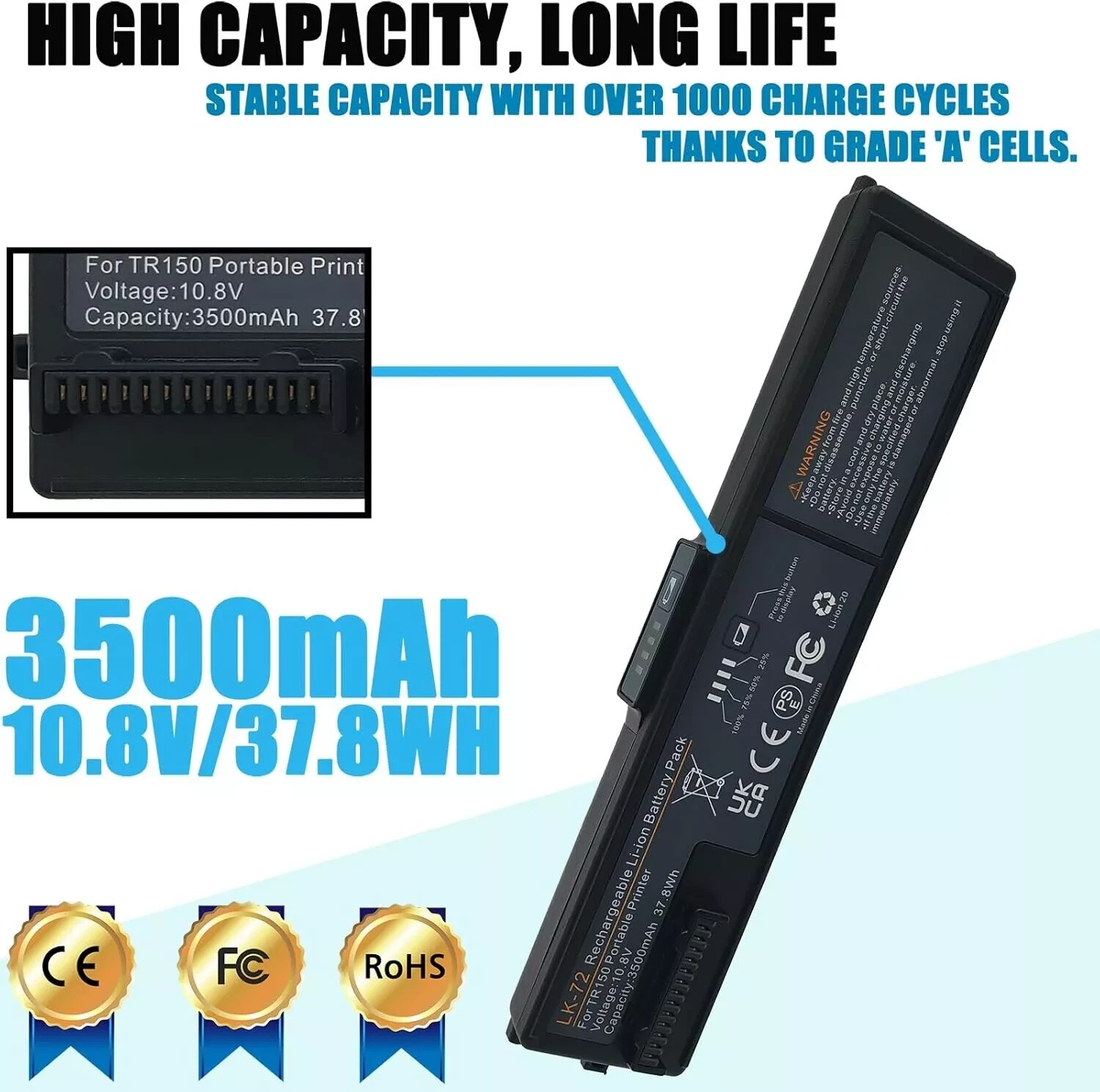 LK-72 Internal Battery for Canon PIXMA TR150 Mobile Printer 10.8V - Free Ship US