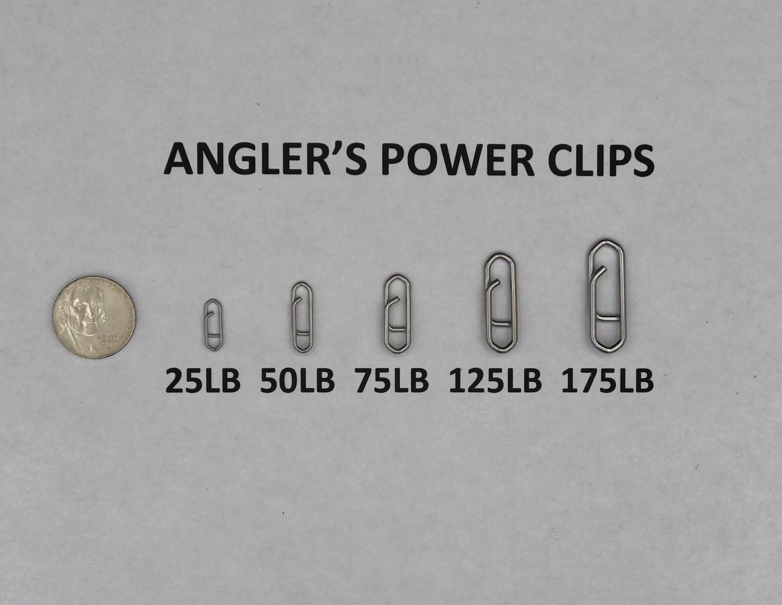 Anglers Power Clips - 25LB 50LB 75LB 125LB 175LB - Bulk Packs 25/50/100 USA