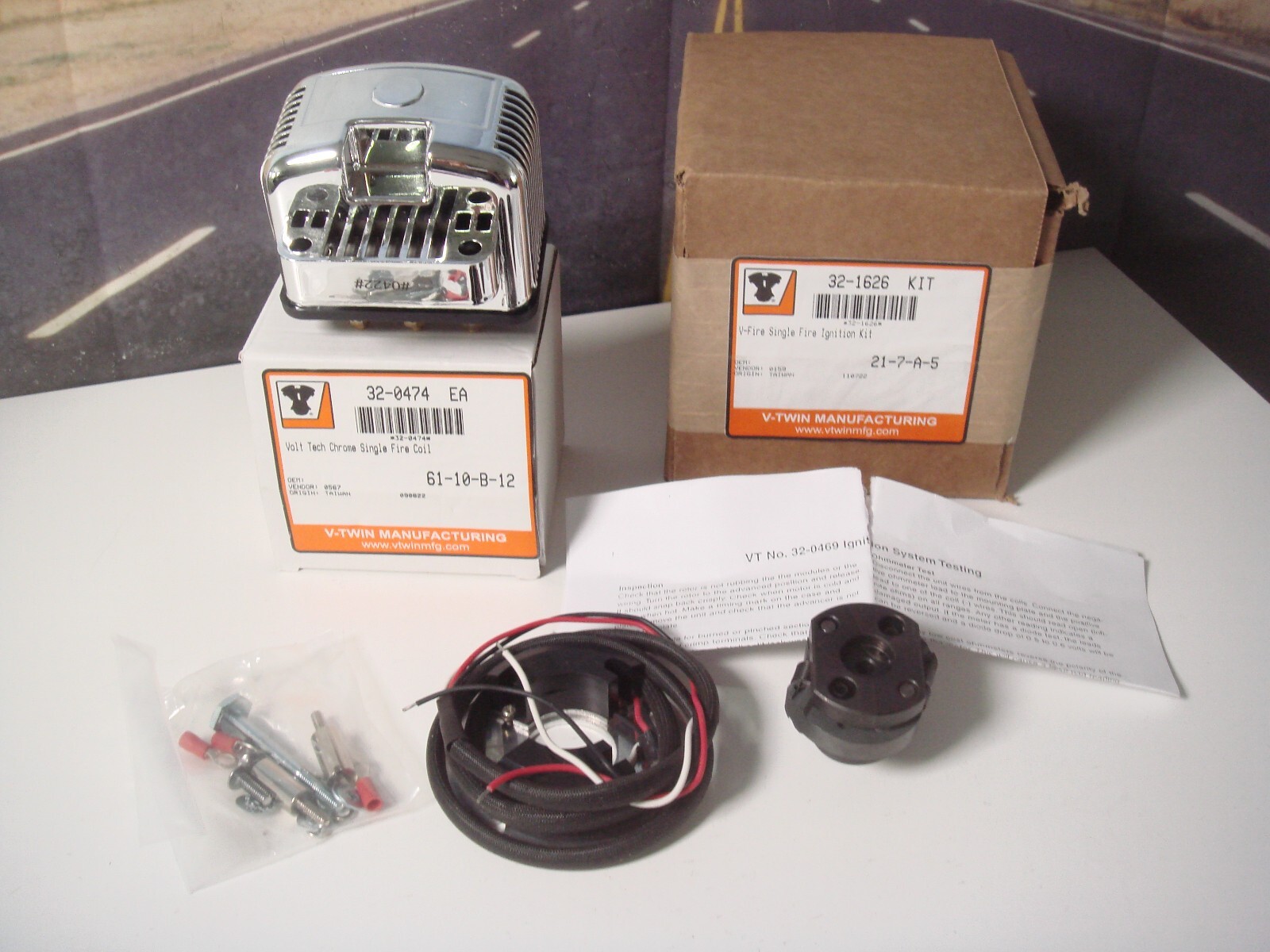 Harley Single Fire Ignition Coil Kit FXR FXST FXD EVO BT XL FL V-Twin 32-1626 X7