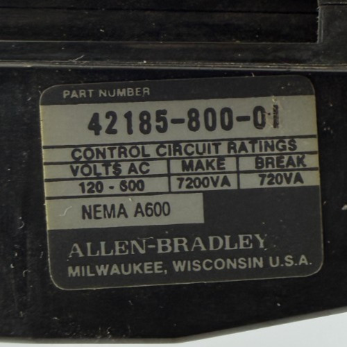 509-BOD Allen-Bradley Motor Starter Contactor 10 HP 600 VAC 27 amps. Size 1 (Z2)