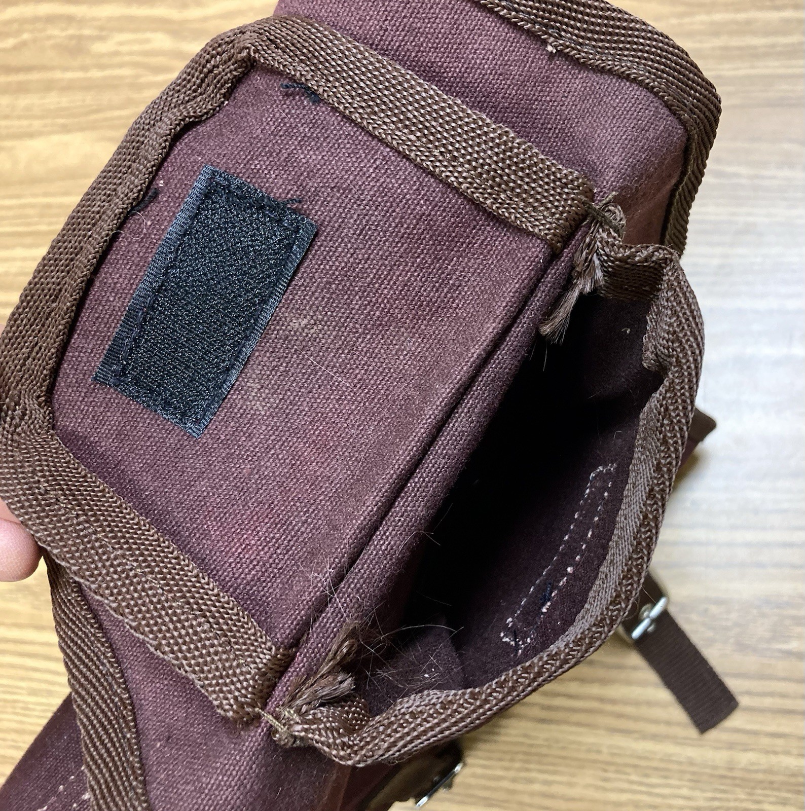 Vintage Tough-1 Saddle Bag Heavy Canvas Buckle Maroon Purple Excellent Condition