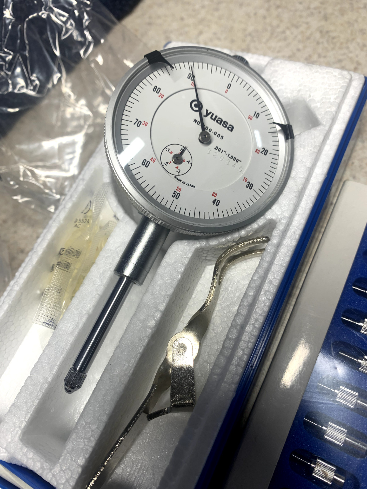 Machinist Tools: Yuasa 1" Dial Gauge 300-005 with indicator point set (NOS)