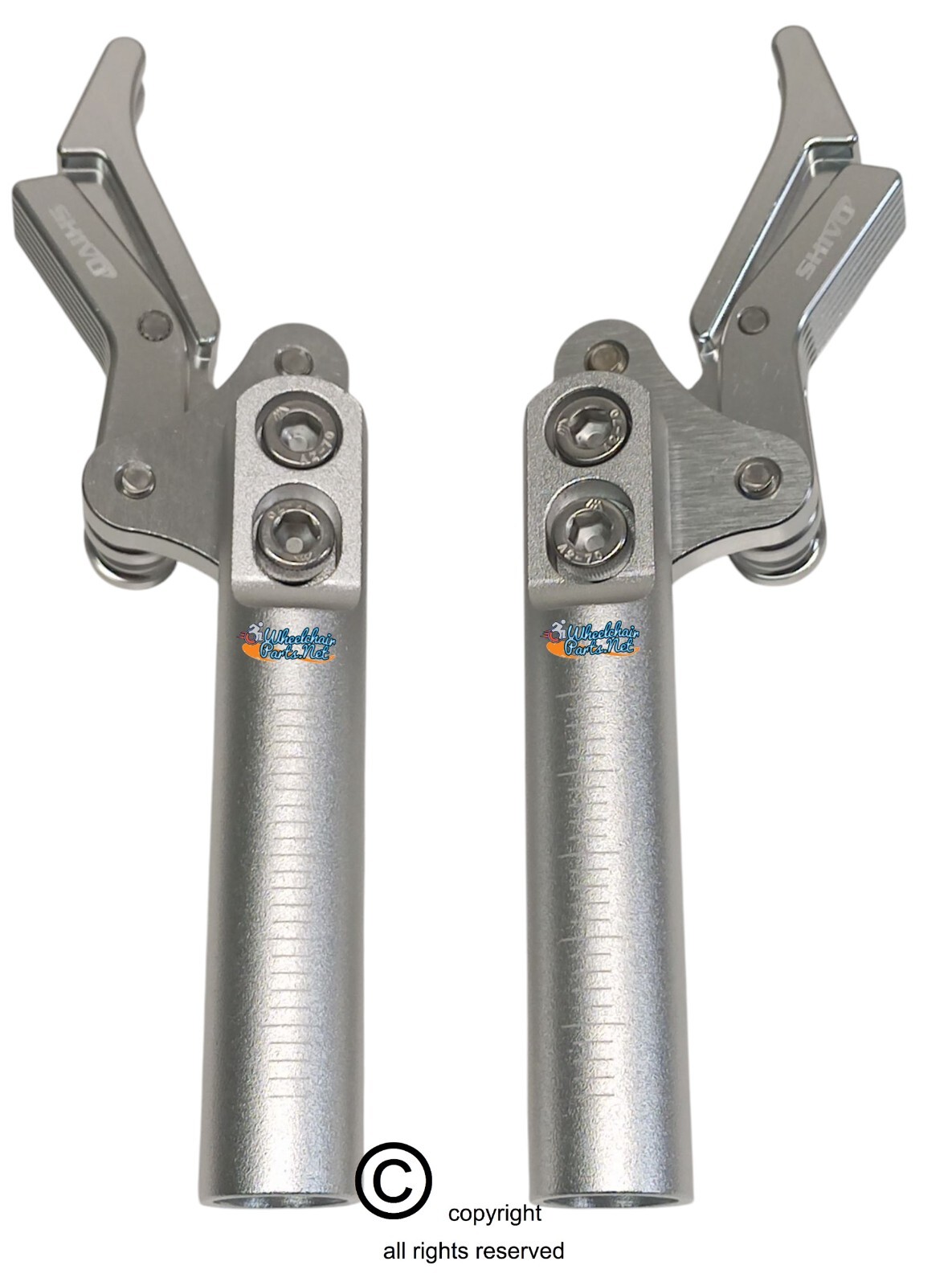 Wheelchair Aluminum Scissor Brakes Wheel-Lock. Fits Most Standard Wheelchairs