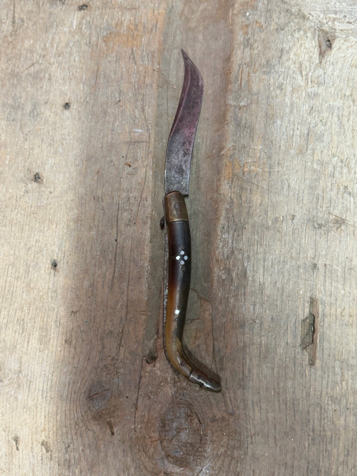 Primitive 1800s 19th Century Forged Native American Navajo Folding Knife