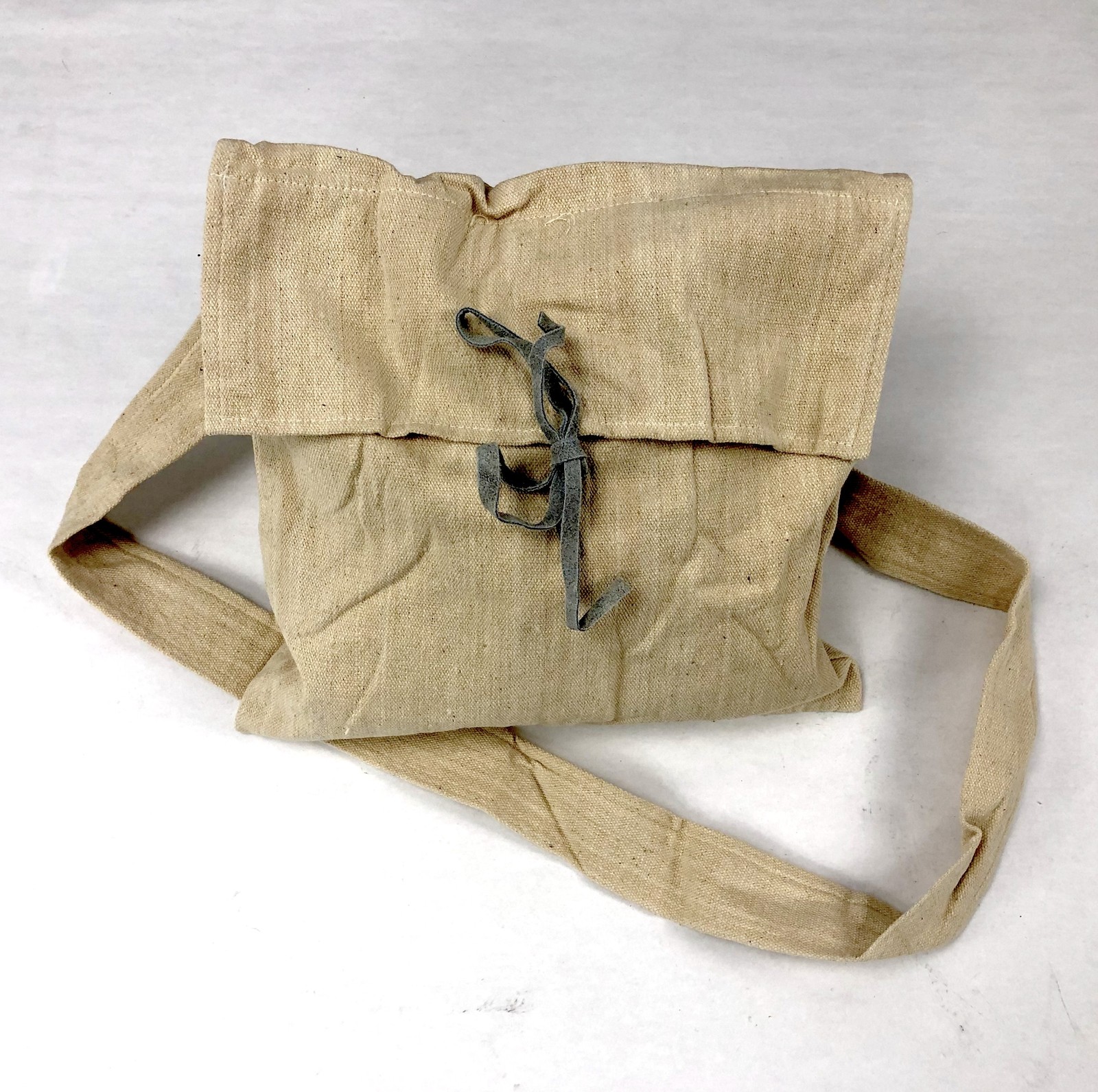 Rustic Haversack with Leather Tie Closure